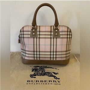 Women’s Burberry London Candy Nova Check Dome Handbag W/ Dustbag